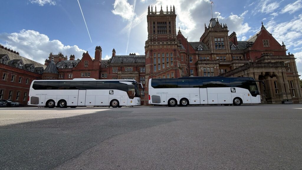 group travel coaches ready for school trip